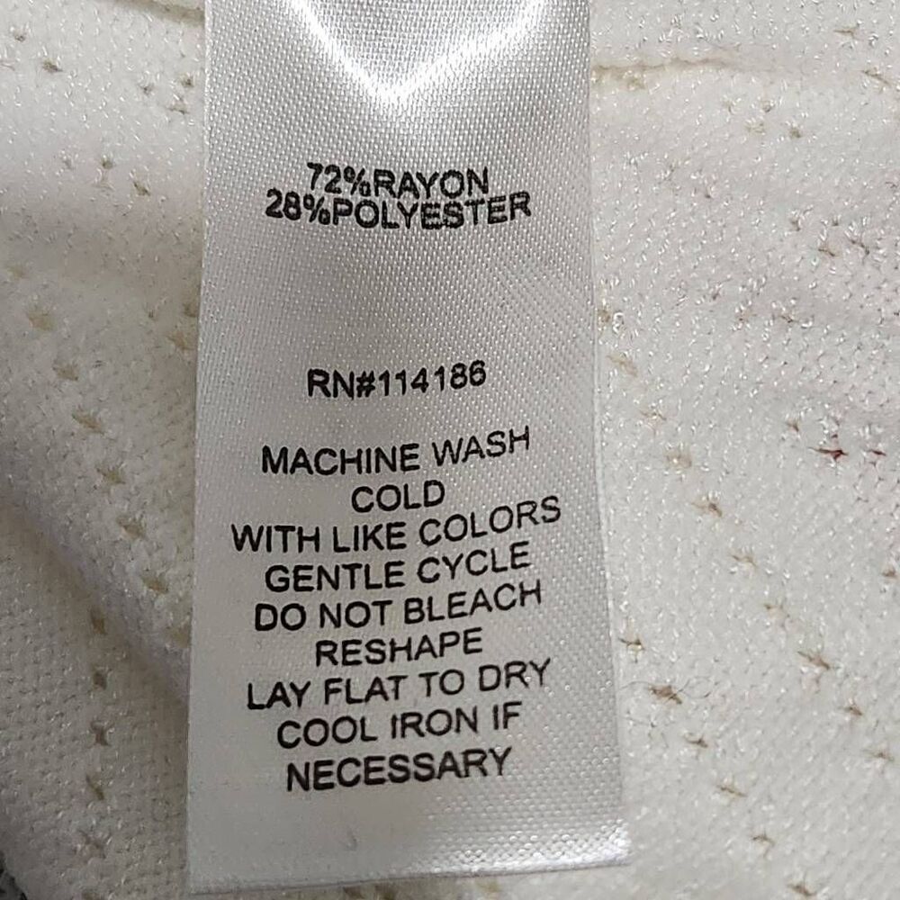 89th &‎ Madison sweater white eyelet perforated lightweight v neck 1X - Picture 8 of 8